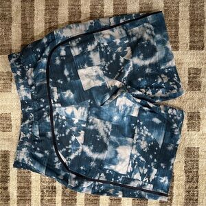 Blue Lululemon Tie-Dye Patchwork Shorts Medium
